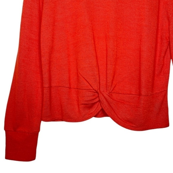 Sanctuary NWT Twist Front Mock Neck Sweater Size Large in Bright Melon - Picture 7 of 9